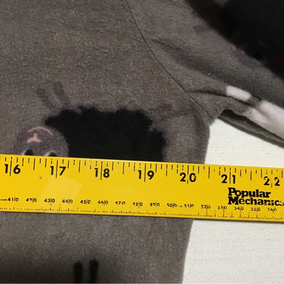 K C Footed pajamas sheep print gray white black & pink nonslip feet Med. EUC - Picture 8 of 14